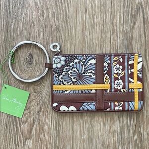 Vera Bradley Brown, Blue, Yellow Patterned Bangle Wristlet